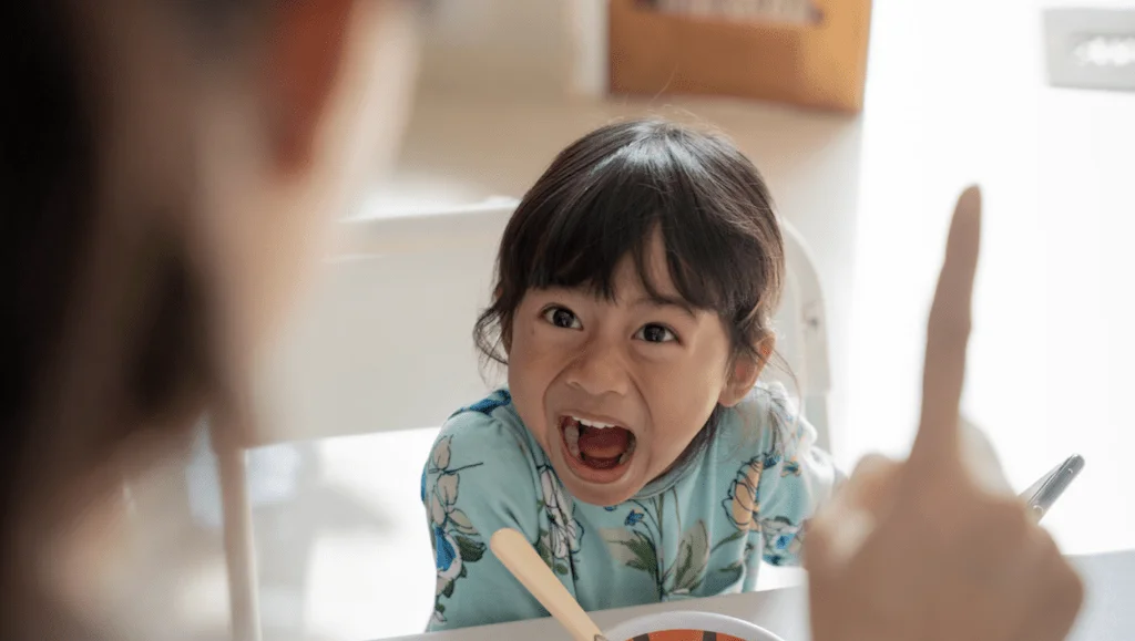 kid shouting to parent Kid shouting to parent