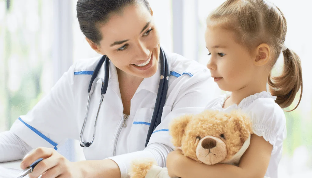 pediatrician consulting child Pediatrician consulting child