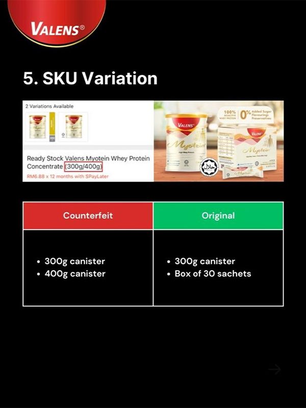 How to spot counterfeit myotein sku variation
